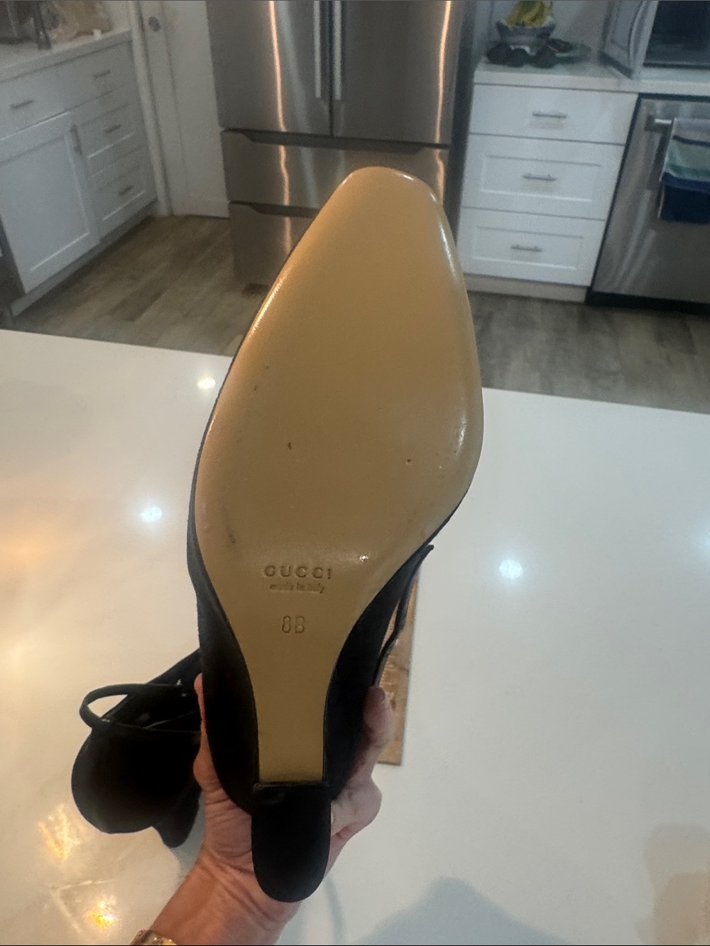 GUCCI “TOM FORD” Classic Black Women's Wedge Pumps with Ankle Strap - Picture 11 of 16